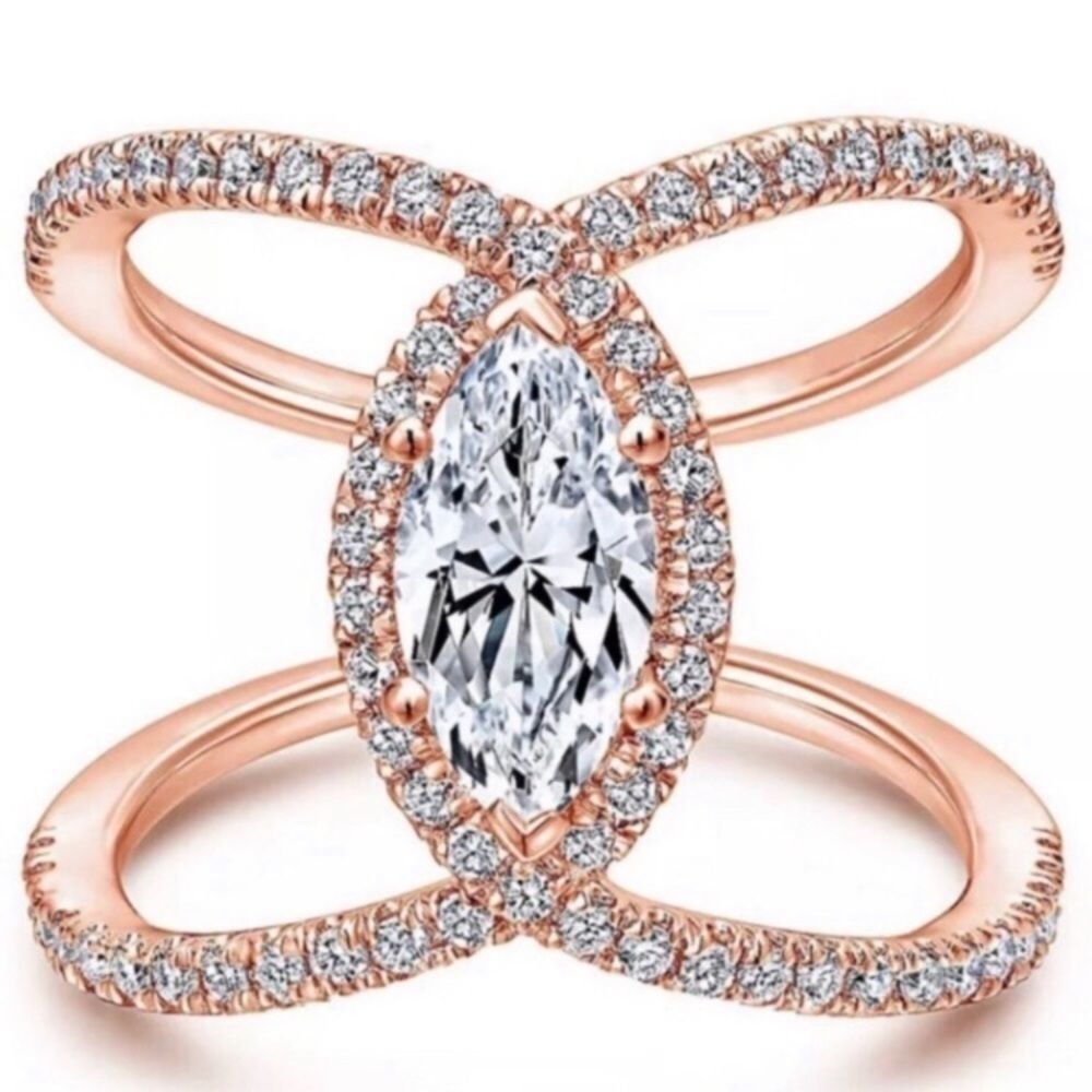 Stunning C Shape Cross Ring